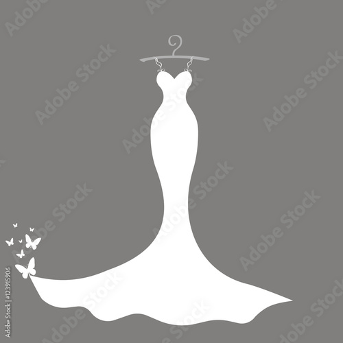 Wedding dress with butterflies
