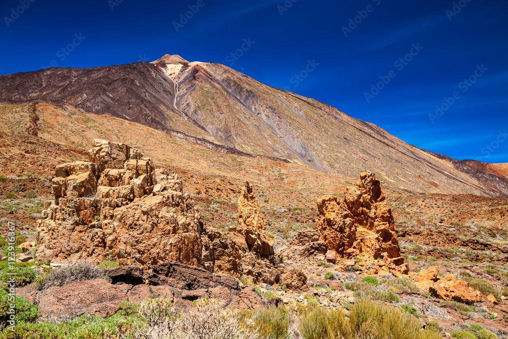 big rocks at the mount Teide National Park
