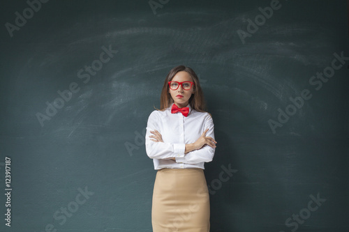 Teacher at blackboard