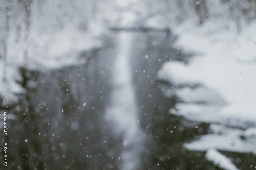 Defocused image of natural falling snow Defocused image of natural falling snow