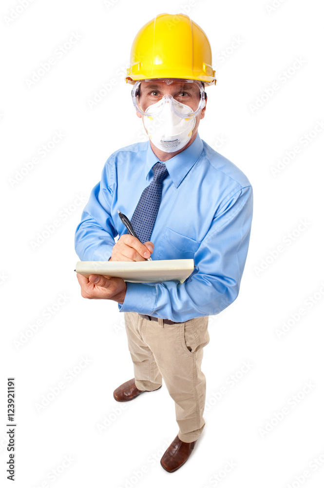 Architect inspector engineer construction contractor businessman isolated on white background Architect inspector engineer construction contractor businessman isolated on white background