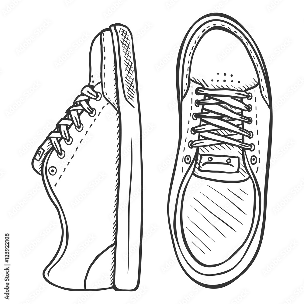kölcsönzés tanácsadó Szeretett sneakers illustration front téma megy Kerek