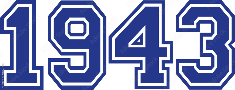 1943 Year college font 1943 Year college font