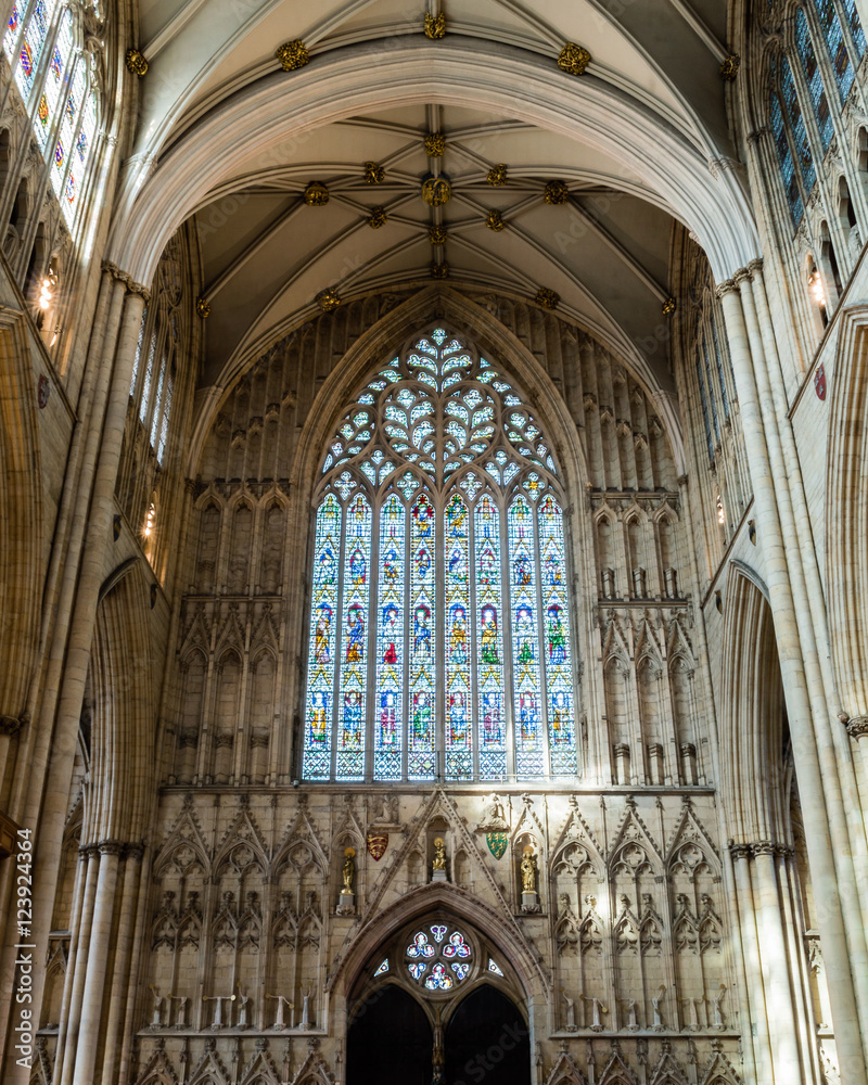 York Minster West Window Interior Heart Of York low angle A