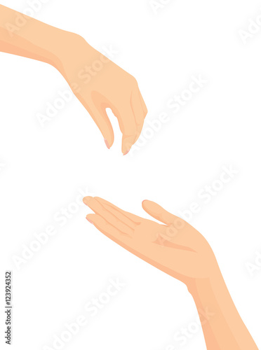 Vector of Hands holding and hands giving 
