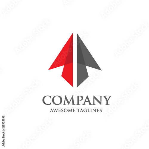 Vector arrow icon. Arrow abstract logo template. Up arrow,