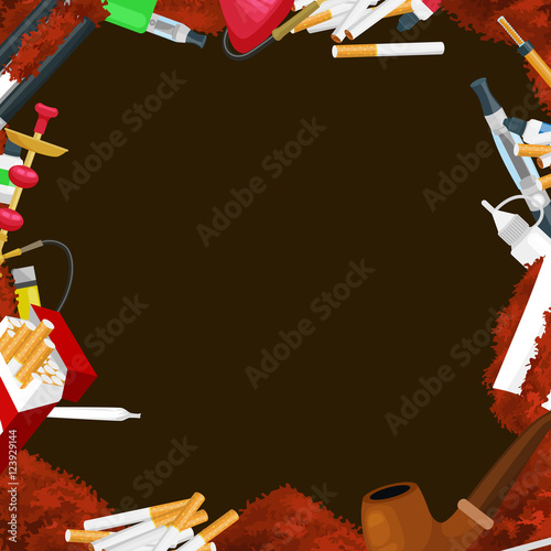 Smoking tobacco products icons set with cigarettes hookah cigars lighter isolated vector illustration