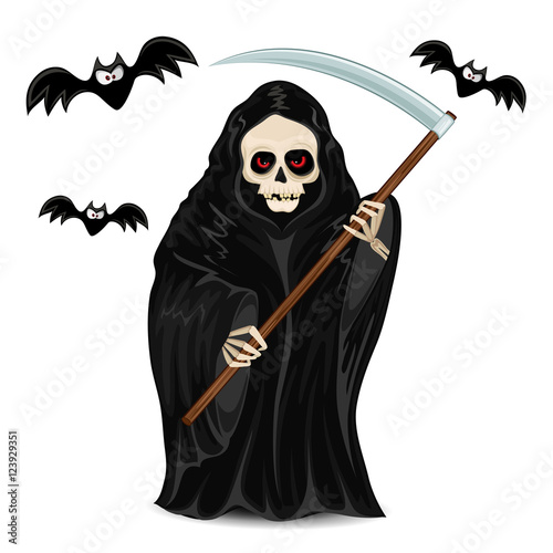 Grim Reaper isolated for Halloween