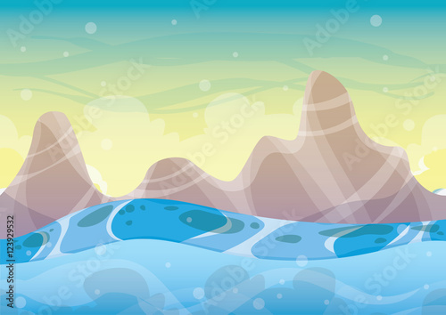 cartoon vector sea background with separated layers for game art and animation game design asset in 2d graphic