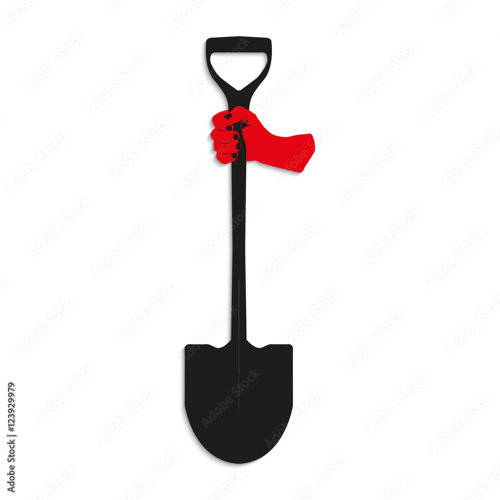Shovel in hand. Shovel in hand.