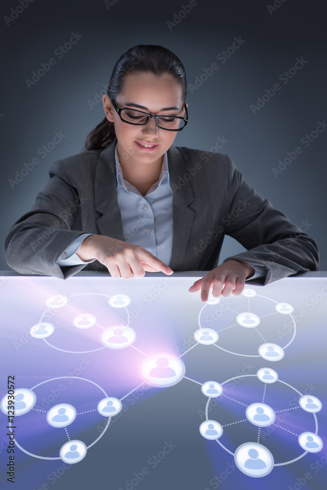 Woman in social networks concept Woman in social networks concept