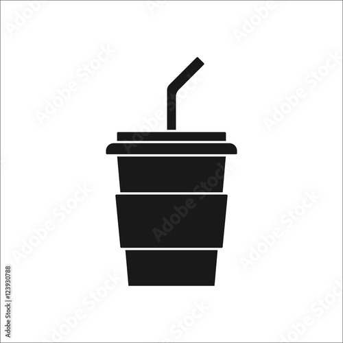 Takeaway cup symbol silhouette icon on background