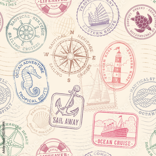 vector sea journey vintage texture