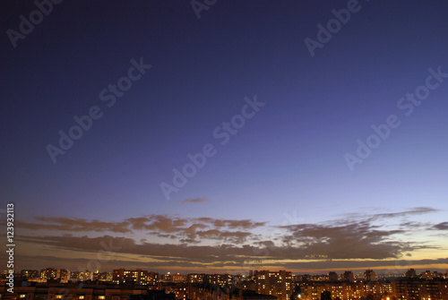 urban sunset. skyline panorama