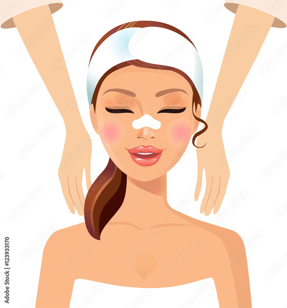 Woman enjoying relaxing massage treatment concept Woman enjoying relaxing massage treatment concept