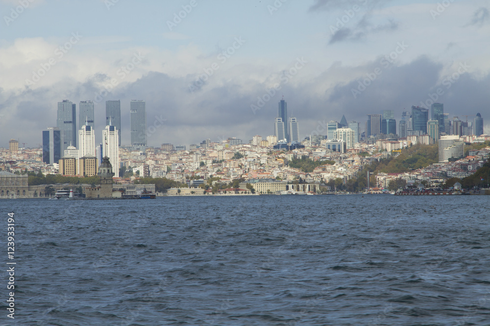 Istanbul, city coast, skyline, skyscrapers