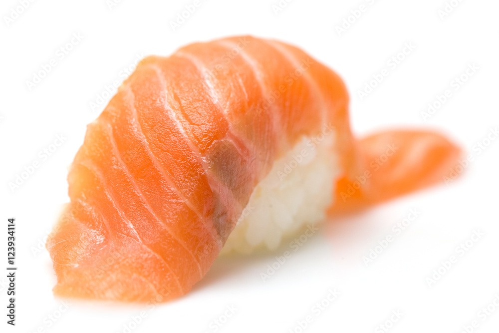 Salmon sushi isolated on white background Salmon sushi isolated on white background