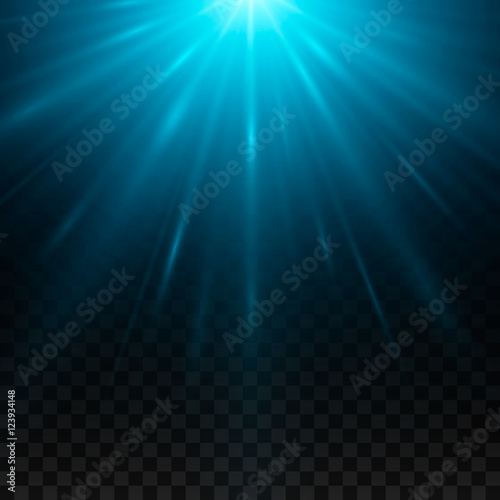 Rays of light flowing down. Abstract magic light background. Vector illustration, eps 10.
