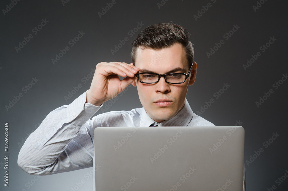 Man with laptop in business concept Man with laptop in business concept