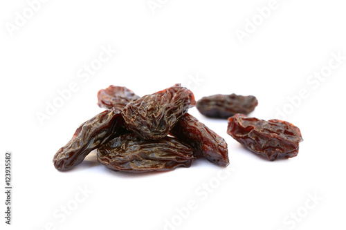Sweet dried raisins isolated with white background
