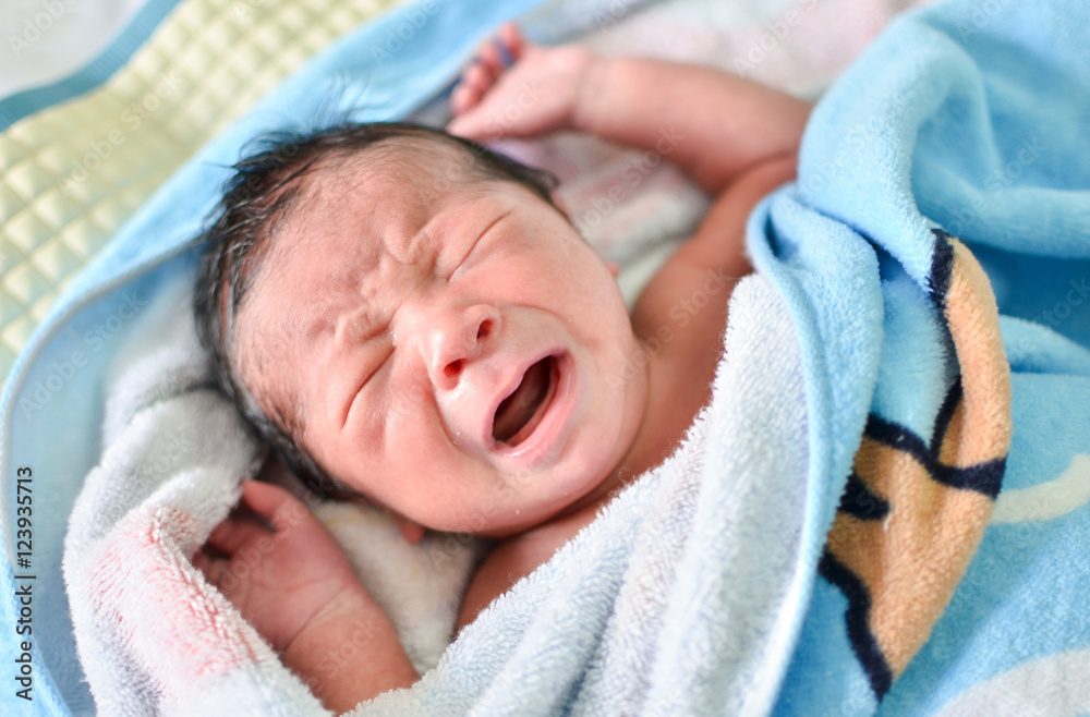 Crying cute newborn baby Crying cute newborn baby