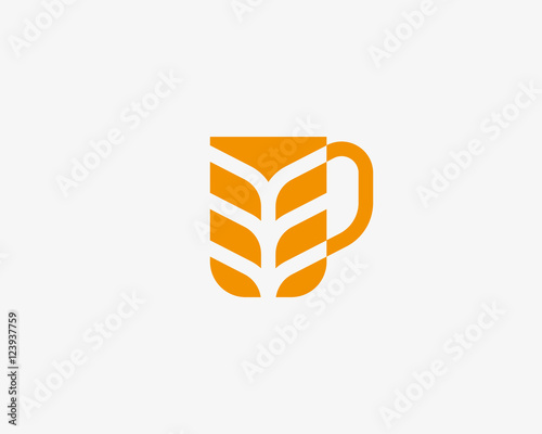 Stylized mug of beer shape. Idea creative concept.