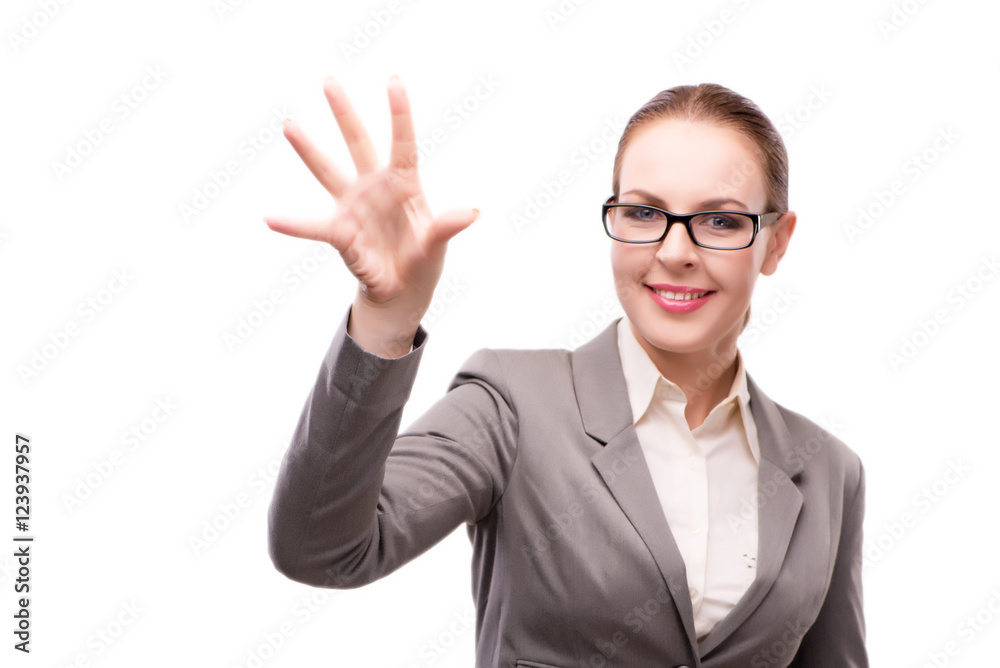 Strict serious businesswoman isolated on white Strict serious businesswoman isolated on white