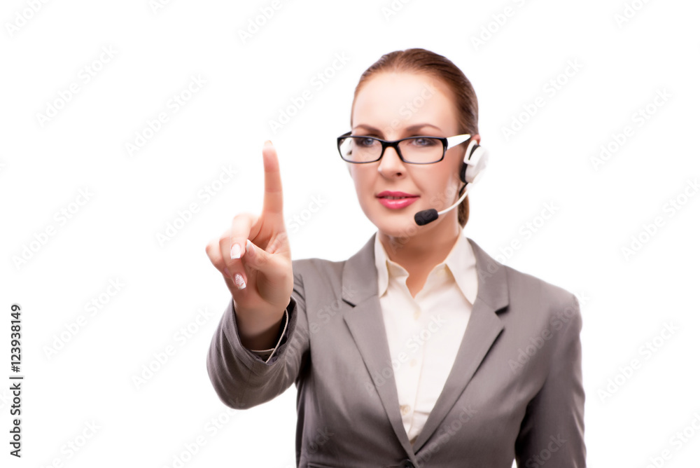 Call center operator isolated on white background Call center operator isolated on white background