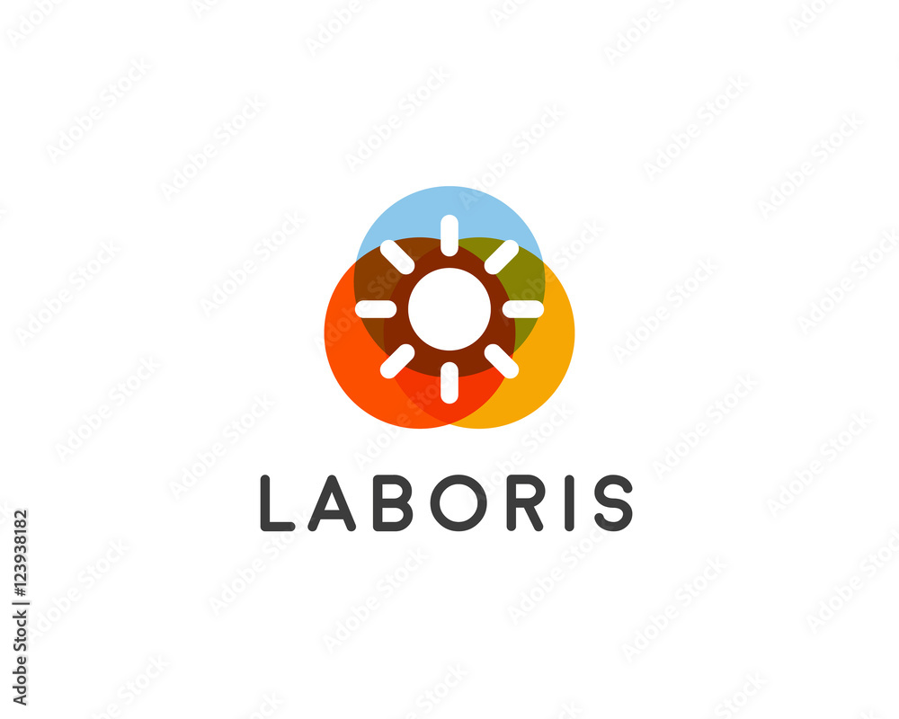 Abstract sun logo design template. Geometric universal energy bulb vector icon Abstract sun logo design template. Geometric universal energy bulb vector icon