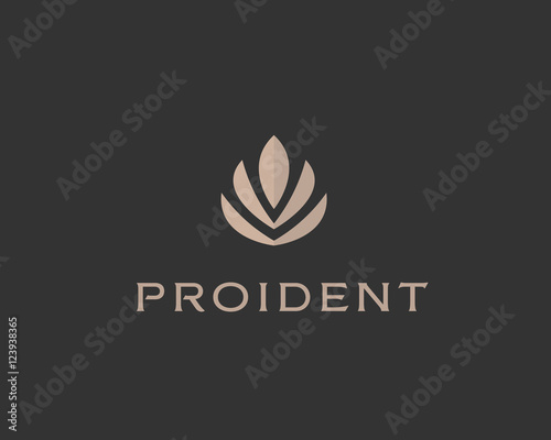 Abstract flower lotus logo icon design. Elegant crown diadem logotype symbol. Universal premium leaf tree vector sign.