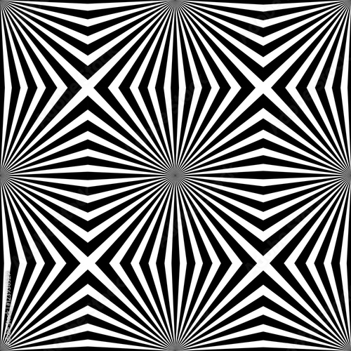 ray effect seamless pattern. Vector background. Black rays on white background. Vector graphic.