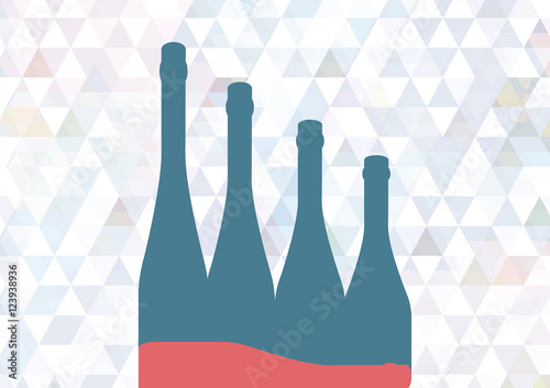 Illustration with bottles of alcohol