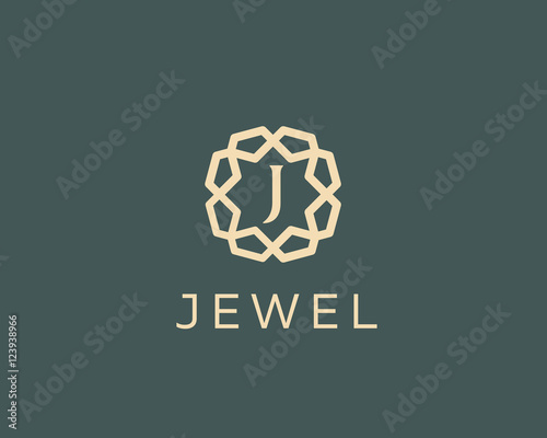 Premium letter J logo icon vector design. Luxury jewelry frame gem edge logotype. Print monogram initials stamp sign symbol.