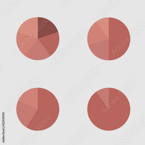 Business colorful graphs _ Pie charts _ Business concept _ Cherry graph vector illustration set