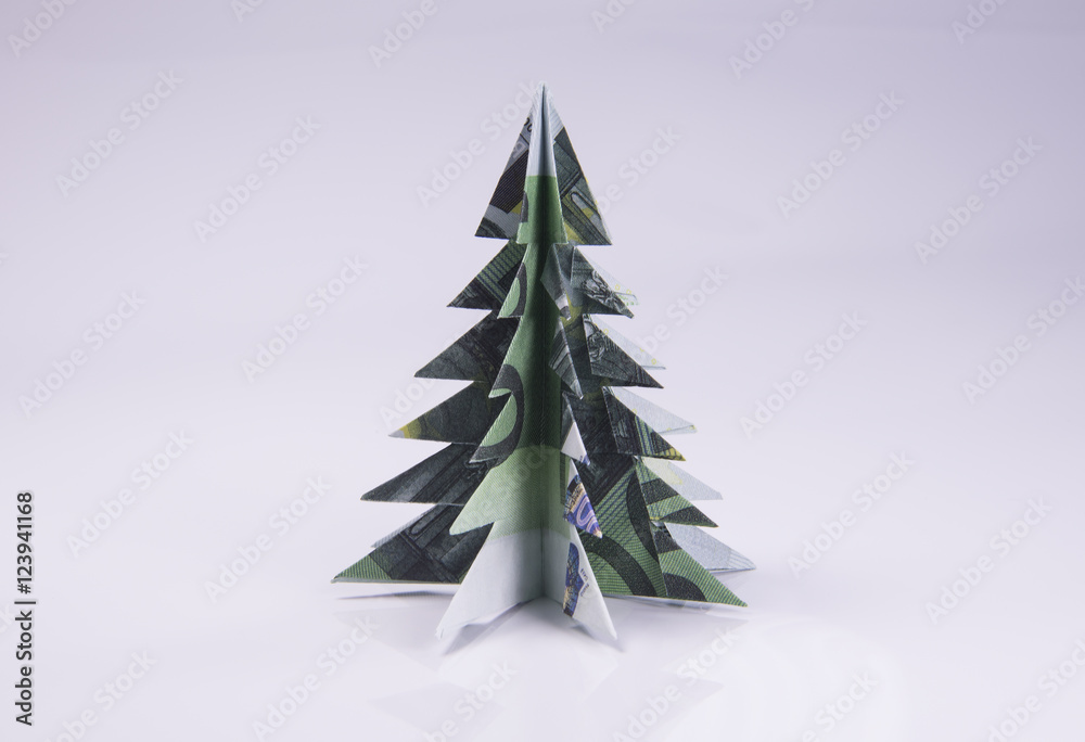 Fototapeta premium Money Origami Christmas tree