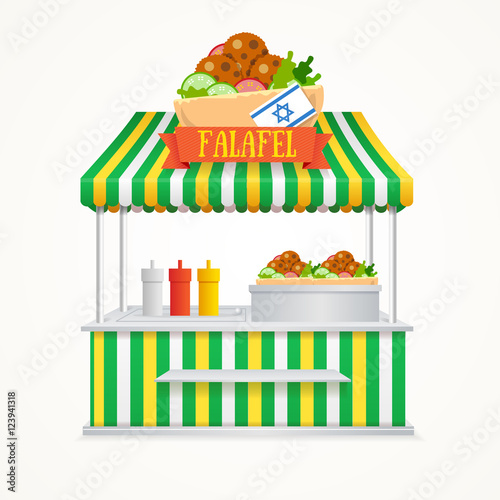 Falafel Street Market. Vector