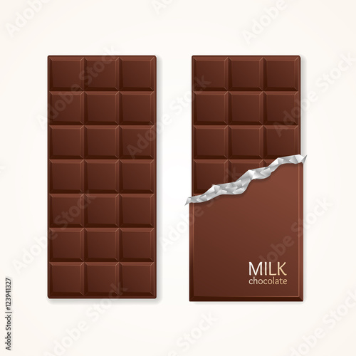 Milk Chocolate Package Bar Blank. Vector