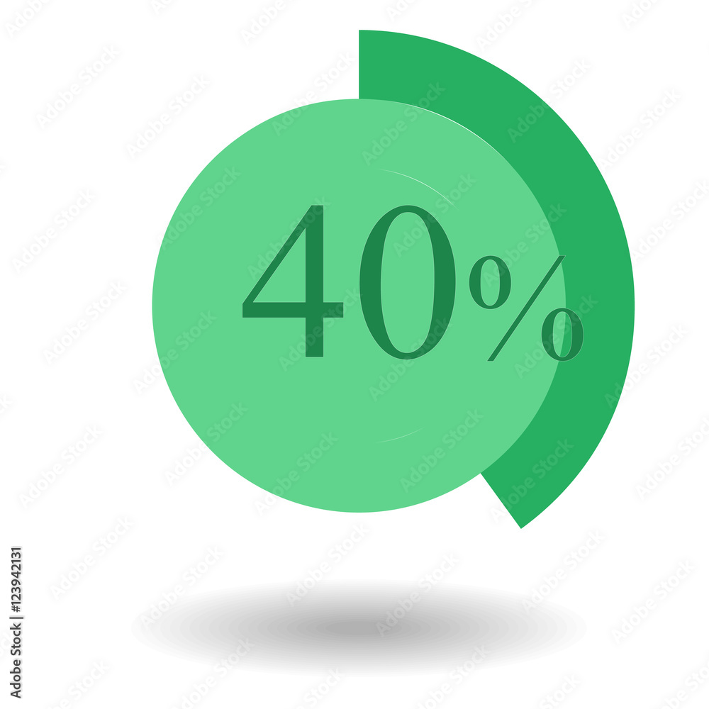 Business colorful pie chart circle graph 40 % green vector illustration Business colorful pie chart circle graph 40 % green vector illustration