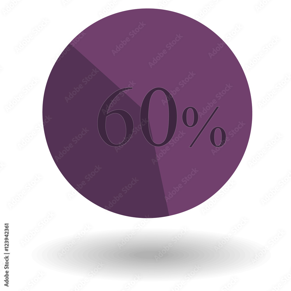 Business colorful pie chart circle graph 60 % violet vector illustration Business colorful pie chart circle graph 60 % violet vector illustration