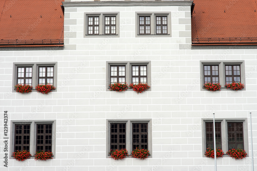 Hausfassade / Hausfassade mit Fenstern