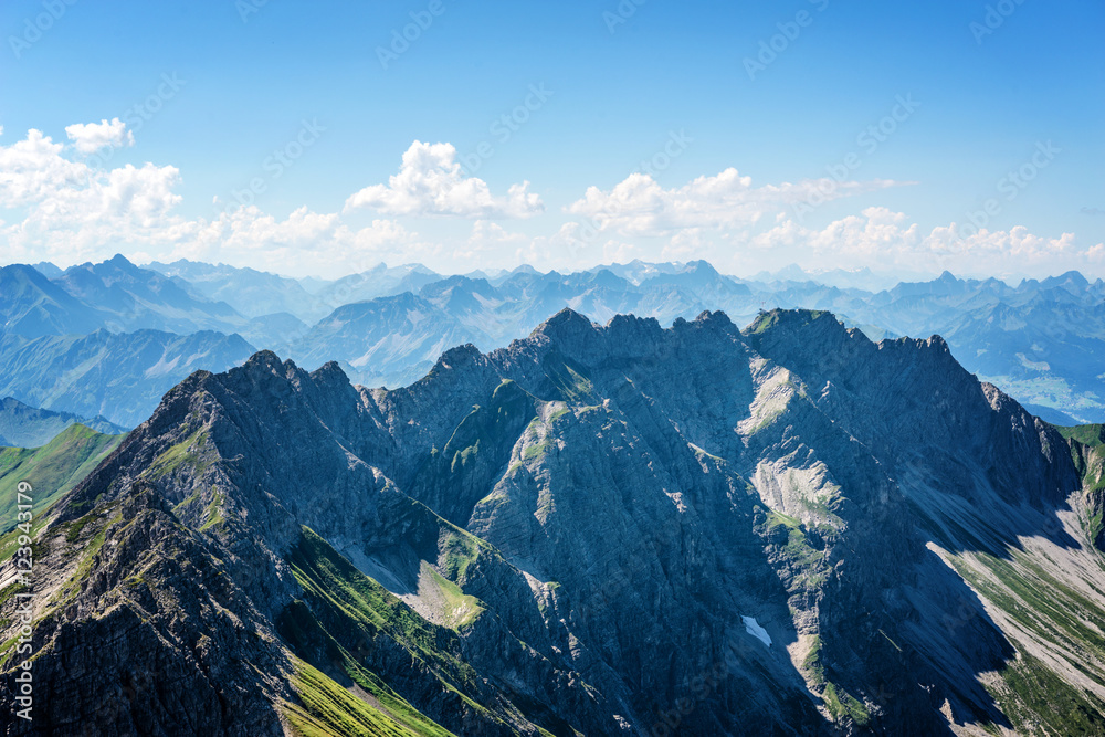 High altitude view on German alps