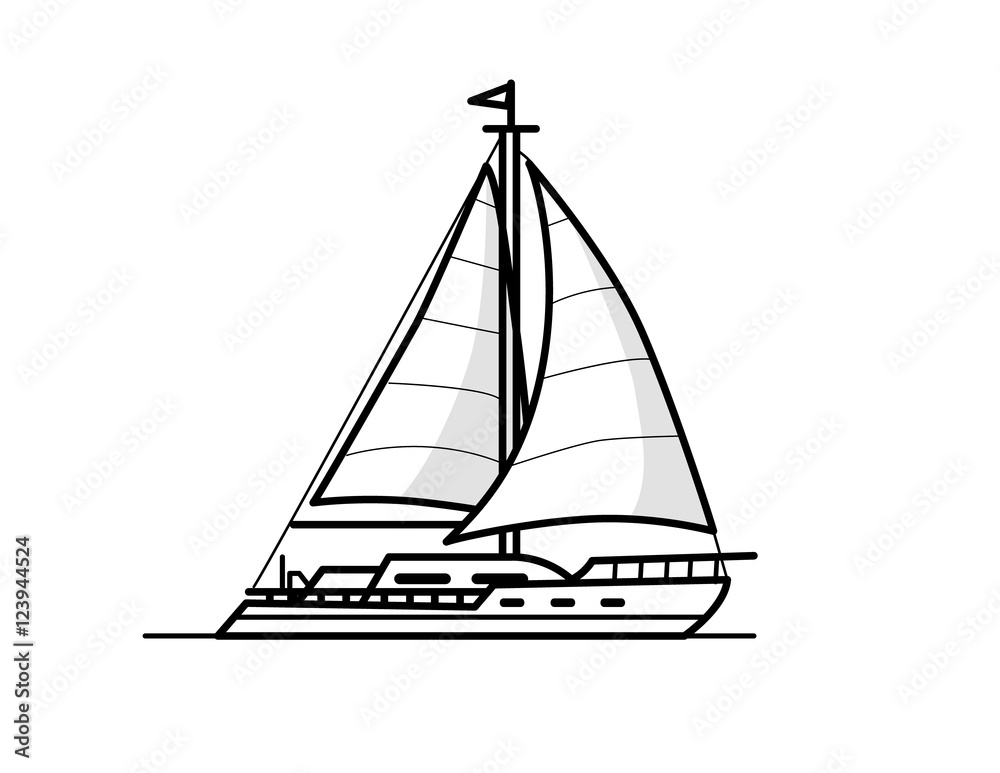 Boat outline illustration