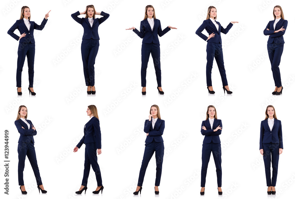 Obraz premium Businesswoman in suit isolated on white