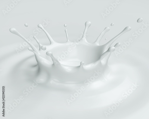 Splash of milk. 3d illustration