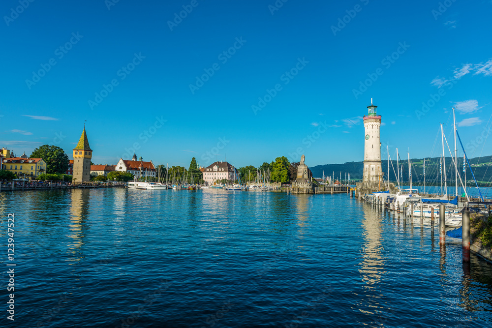 Lighthouse on the water at Lindau, Germany
