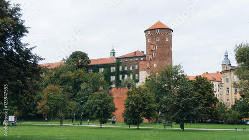 Wawel Castle and Vistula river in Krakow, Poland .