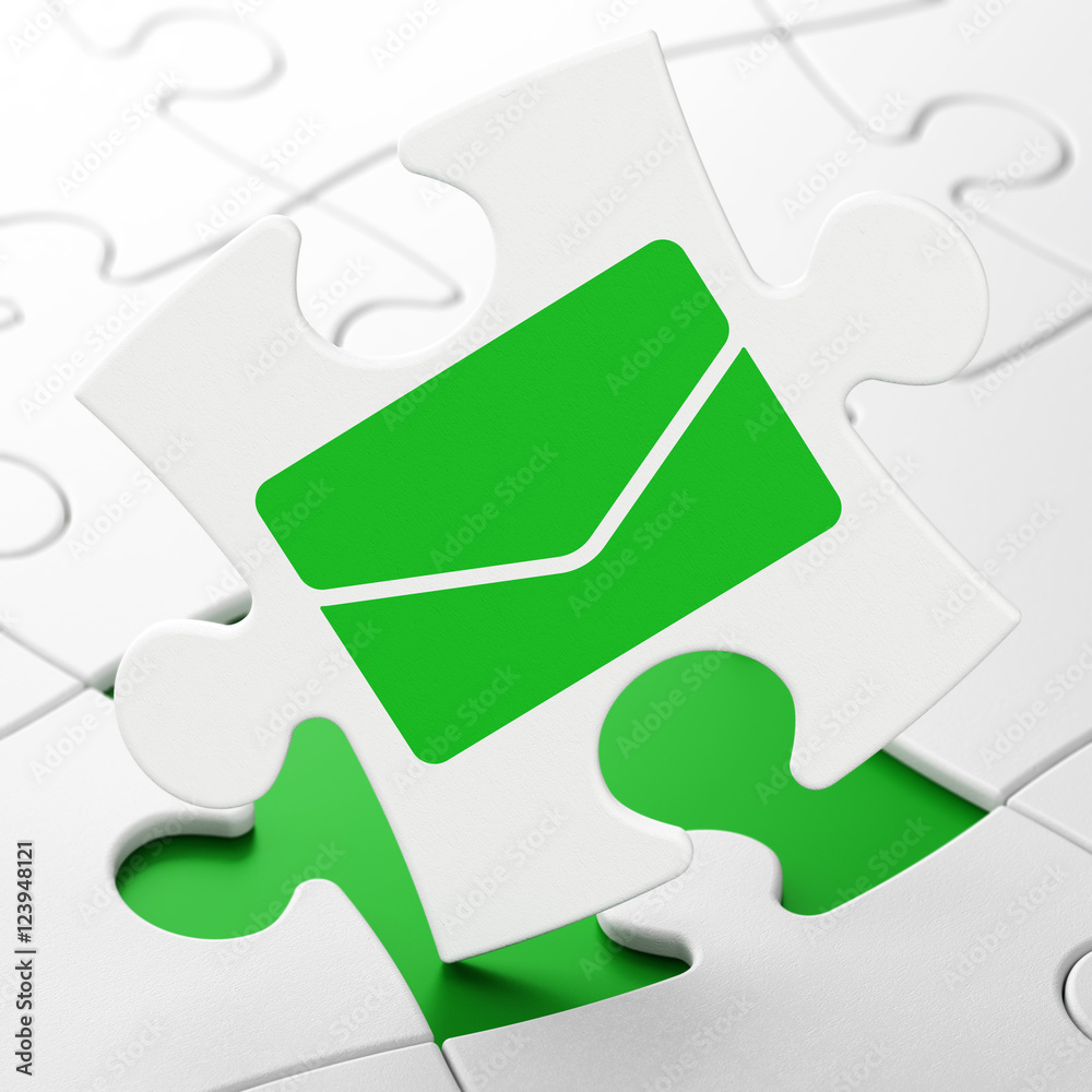 Business concept: Email on puzzle background Business concept: Email on puzzle background