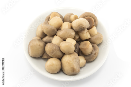 Pickled Mushrooms on a Plate