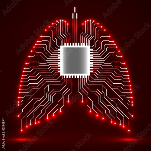 Abstract human lung, technology background, vector illustration eps 10