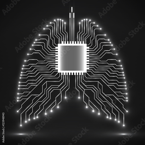 Abstract human lung, technology background, vector illustration eps 10